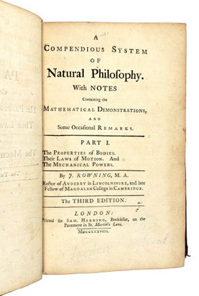 A Compendious System of Natural Philosophy with Notes Containing The Mathematical Demonstrations, and Some Occasional Remarks [Vol I Only]