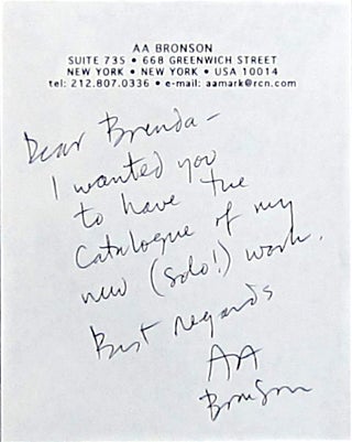 Secession: AA Bronson 1969-2000 [Signed Letter]