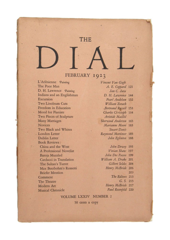 Item #10955 The Dial, February 1923, Volume LXXIV, Number 2. Scofield Thayer, Gilbert Seldes, ed.
