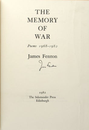 The Memory of War: Poems 1968-1982 [Signed]