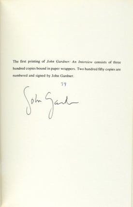 John Gardner: An Interview [Limited Edition Signed by Gardner]