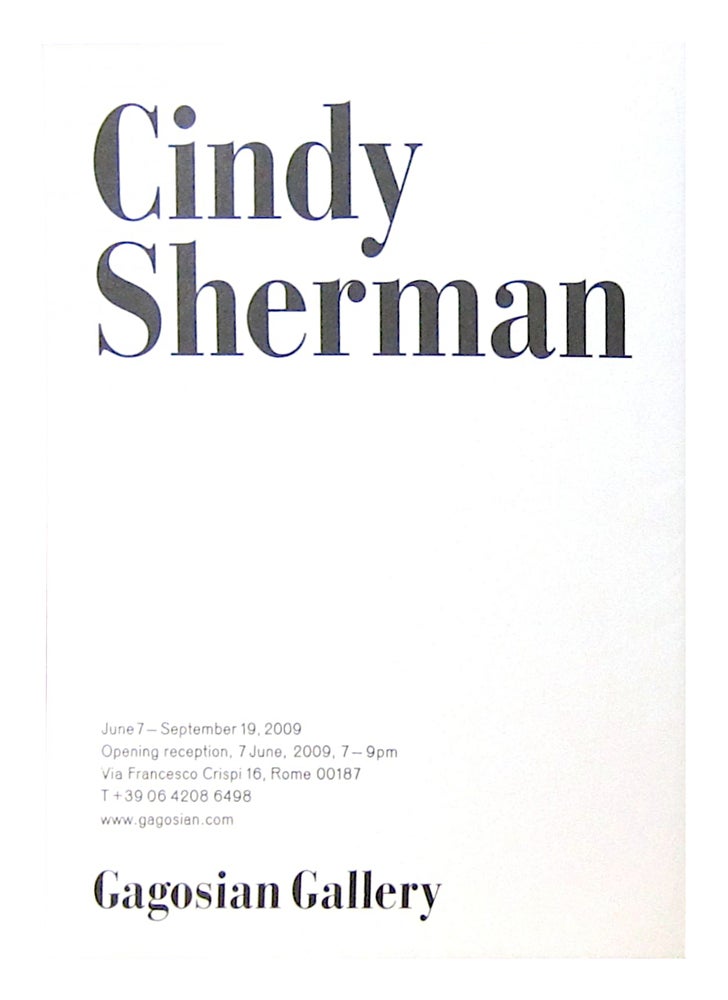 Item #11367 Cindy Sherman (Gagosian Rome Show). Cindy Sherman.