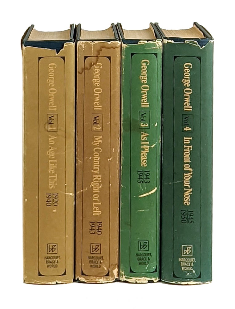 Item #11633 The Collected Essays, Journalism and Letters of George Orwell [Four volumes, complete, including:] Volume 1: An Age Like This 1920-1940; Volume 2: My Country Right or Left 1940-1943; Volume 3: As I Please 1943-1945; Vol 4: In Front of Your Nose 1945-1950. George Orwell, Sonia Orwell, Ian Argus, ed.