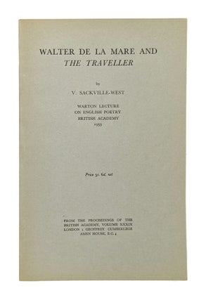 Item #11983 Walter de la Mare and The Traveller: Wharton Lecture on English Poetry, British...