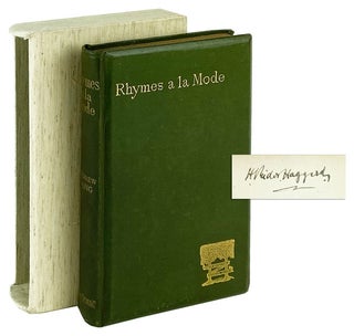 Item #13770 Rhymes a la Mode [H. Rider Haggard's Copy]. A. Lang, Andrew