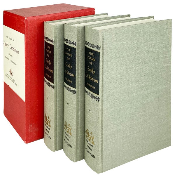 Item #13883 The Poems of Emily Dickinson, Including Variant Readings Critically Compares With All Known Manuscripts [Three volume set with slipcase]. Emily Dickinson, Thomas H. Johnson, ed.