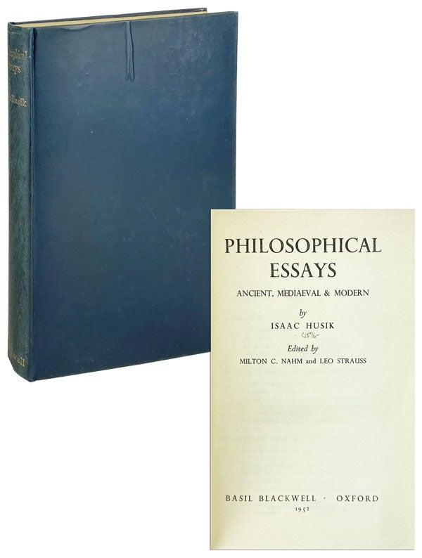 Philosophical Essays Ancient Mediaeval Modern by Isaac Husik Leo Strauss Milton C. Nahm ed on Capitol Hill Books