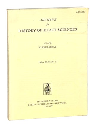 Item #14590 The New Science of Motion: A Study of Galileo's De Motu Locali [Offprint from:...