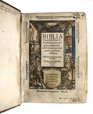 Item #14685 Biblia Veteris & Novi Testamenti, iuxta vulgata editionem, ad Hebraica vertiste...
