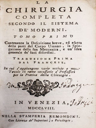 La Chirurgia Completa: Secondo il Sistema de' Moderni