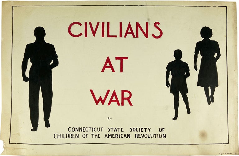 Item #21394 Three Original Pieces of Art for the Unpublished Work "Civilians at War" Connecticut State Society of Children of the American Revolution, Virginia L. Stowell.