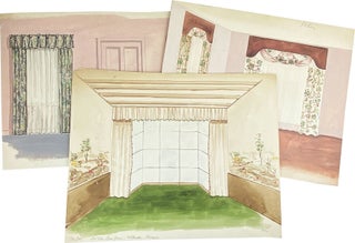 Item #21571 Collection of Three Watercolor Interior Design Maquettes for Mrs. Leon Jones of...