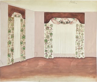 Collection of Three Watercolor Interior Design Maquettes for Mrs. Leon Jones of Atlanta, Georgia