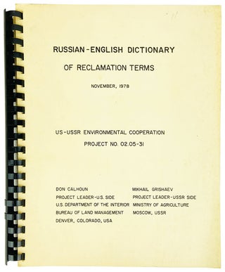 Item #25033 Russian-English Dictionary of Reclamation Terms. Bureau of Land Management, Don...