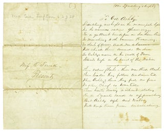 Item #25820 To Col. Ashby [Manuscript title]. Civil War Manuscript Poem, Miss O'Ferrall