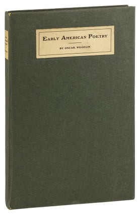 Item #25910 Early American Poetry: A compilation of the titles of volumes of verse and...
