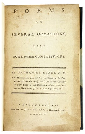 Item #26443 Poems on Several Occasions, with some other compositions. Nathaniel Evans