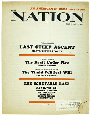 Item #26450 Freedom's Crisis: Last Steep Ascent [In "The Nation," March 14, 1966]. Martin Luther...