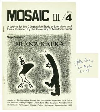Item #26483 Mosaic III/4: My Recollections of Kafka [Signed]. Franz Kafka, John Fowles