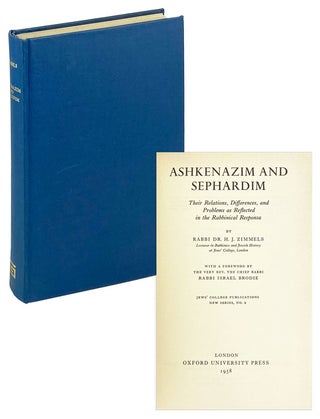 Item #26534 Ashkenazim and Sephardim: Their Relations, Differences, and Problems, as Reflected in...