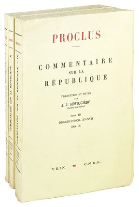 Item #26536 Commentaire Sur La Republique: Tome I Dissertations I-VI (Rep. I-III); Tome II...