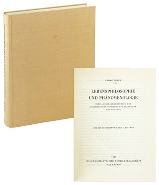 Item #26644 Lebensphilosophie und Phanomenologie: Eine auseinandersetzung der Diltheyschen...