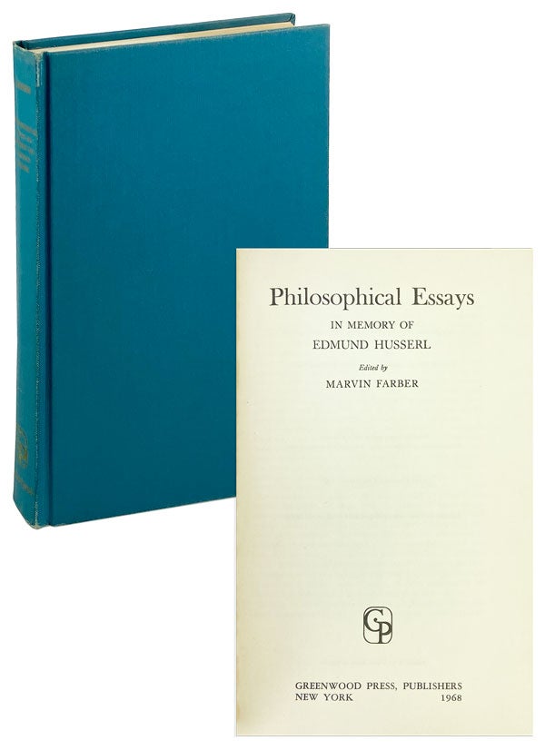 Item #26723 Philosophical Essays in Memory of Edmund Husserl. Edmund Husserl, Marvin Farber, ed.