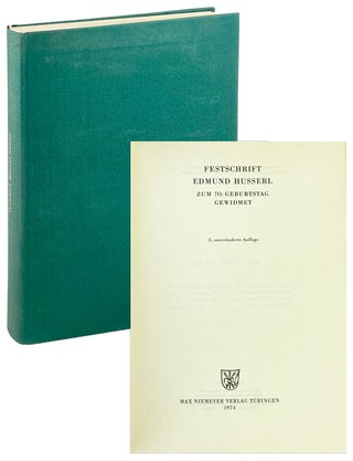 Item #26741 Festschrift Edmund Husserl: Zum 70. geburtstag gewidmet. Edmund Husserl, Martin...