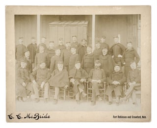 Item #27015 [Albumen Photograph] Group of 9th US Cavalry Regiment Officers stationed at Fort...