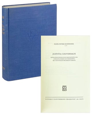 Item #27021 Justitia Universalis. Quellenstudien Zur Geschichte Des Christlichen Naturrechts Bei...