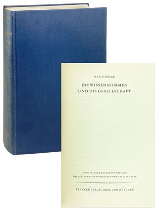 Item #27065 Die Wissensformen und die Gesellschaft [Gesammelte Werke Band 8]. Max Scheler, Maria...