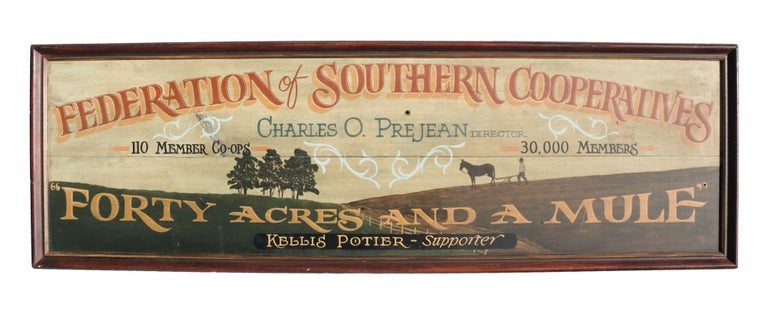 Item #27173 [Original hand-painted sign] Federation of Southern Cooperatives. Federation of Southern Cooperatives, Charles O. Prejean, director.