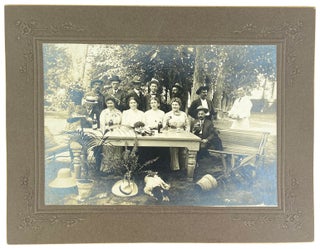Item #27288 Original silver print photograph depicting an outdoor group "picnic," Winona,...