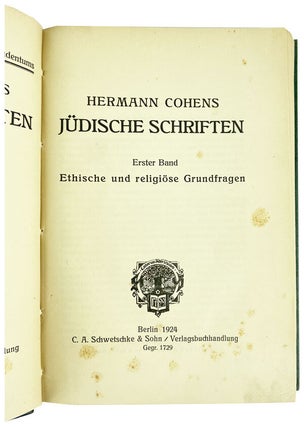Hermann Cohens Judische Schriften