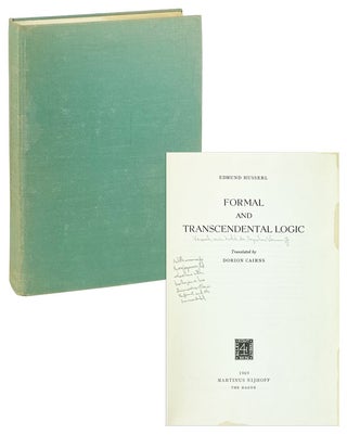 Item #27624 Formal and Transcendental Logic. Edmund Husserl, Dorion Cairns, trans