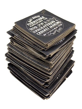 Item #28401 Archive of One Hundred and Eight Silent Film-Era Hand-Drawn Advertisement Text Cards....
