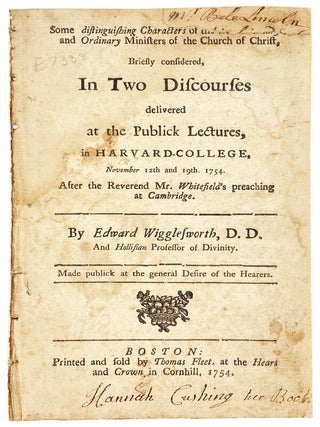 Item #28635 Some Distinguishing Characters of the Extraordinary and Ordinary Ministers of the...