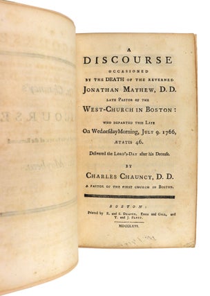 Item #28680 A Discourse Occasioned by the Death of the Reverned [sic] Jonathan Mayhew, D.D. Late...