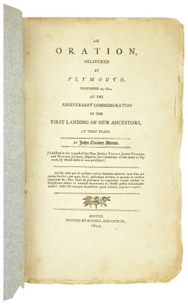 Item #28753 An Oration, Delivered at Plymouth, December 22, 1802. At the Anniversary...