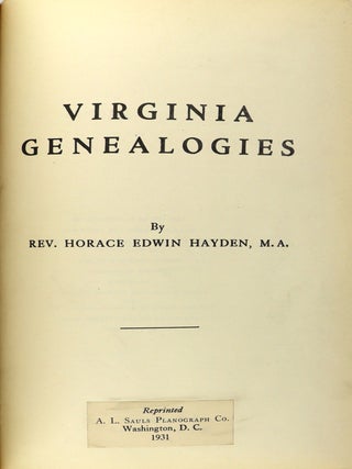 Virginia Genealogies