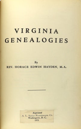 Virginia Genealogies