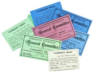 Item #29381 Eight tickets for the Tammany Hall Democratic Republican General Committee....