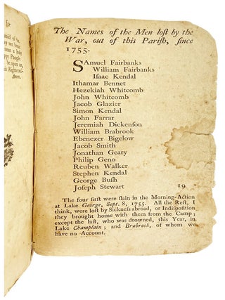 A Sermon Preached at the West Parish in Lancaster, October 9. 1760. On the General Thanksgiving for the Reduction of Montreal and the Total Conquest of Canada. Containing a brief account of the War, from the year 1755; -- and a Review of the first settlement and several expeditions against (with some of the reasons for holding) Canada