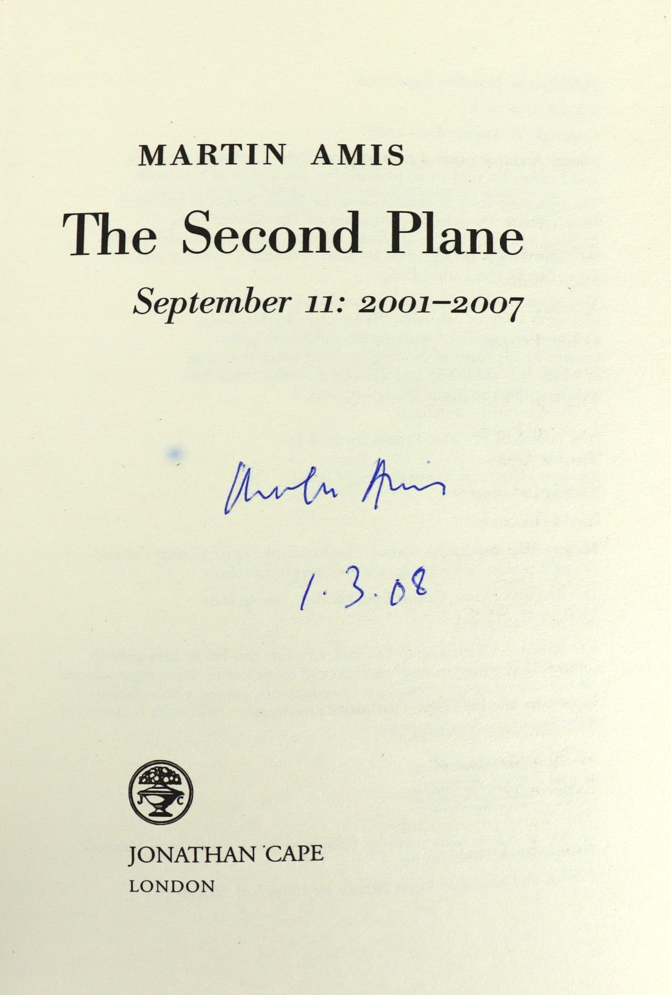 The Second Plane Signed | Martin Amis