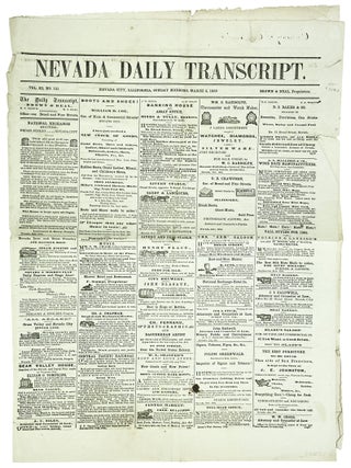 Item #30717 Nevada Daily Transcript Vol XI, No. 151 - Sunday Morning March 4, 1866. California,...