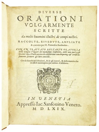 Diverse Orationi Volgarmente Scritte da molti huomini illustri de tempi nostri