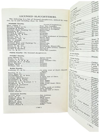 State of California Cattle Protection Board Cattle Brands and Licensed Slaughterers 1918 [cover title: The California Brand Book 1919]