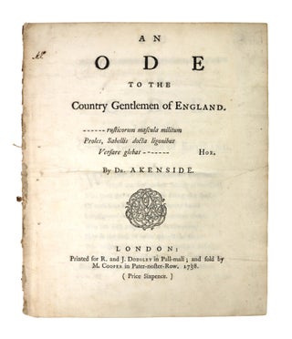 Item #32743 An Ode to the Country Gentlemen of England. Mark Akenside