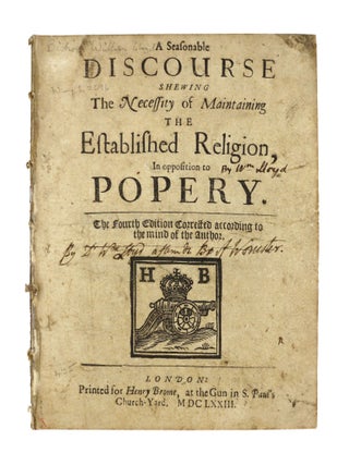Item #32744 A Seasonable Discourse Shewing the Necessity of Maintaining the Established Religion,...