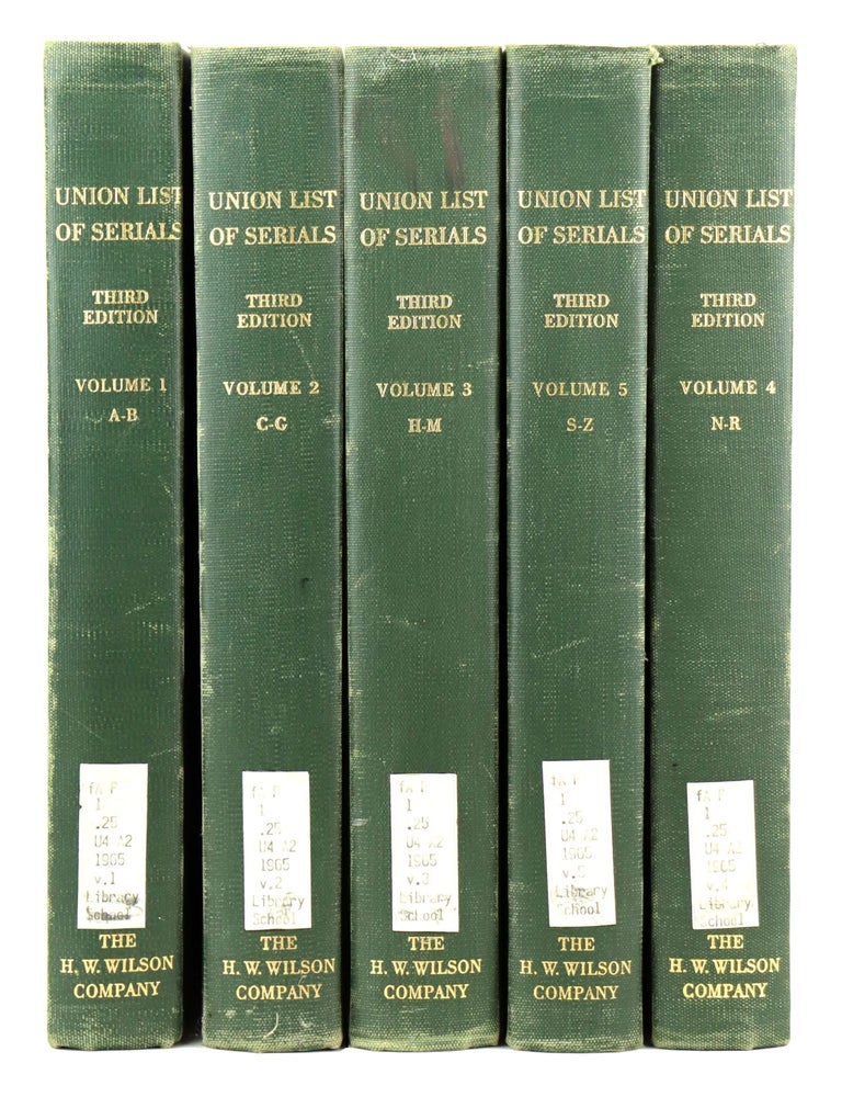 Item #32827 Union List of Serials in Libraries of the United States and Canada [Five Vols., complete]. Edna Brown Titus, ed.